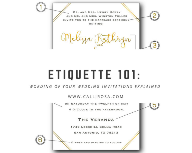 Etiquette 101: Wording of your wedding invitations explained - CalliRosa