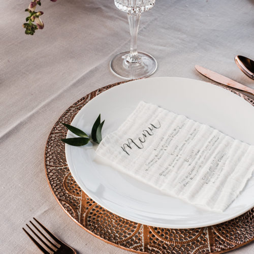 Linen Fabric Menu at La Cantera Resort and Spa by CallIRosa