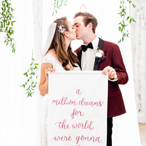 Quote Banner with Burgundy Calligraphy At Harper Hill Ranch by CalliRosa