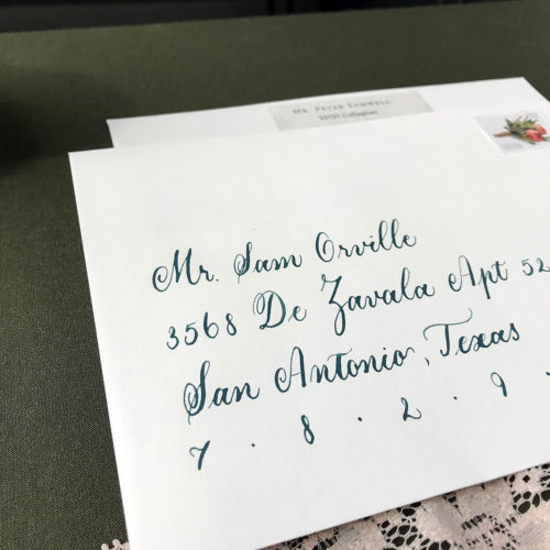 Love Notes Envelope by CalliRosa Calligraphy and Invitations San Antonio Texas