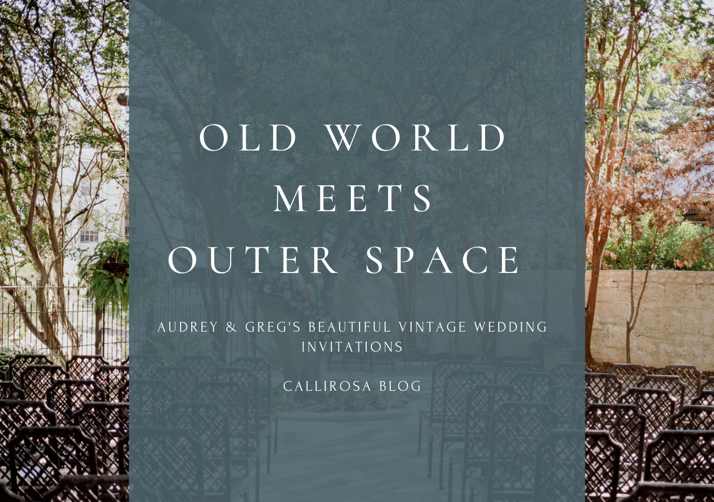 Old World Meets Outer Space VIntage Wedding Invitations by CalliRosa in San Antonio TX