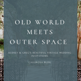 Old World Meets Outer Space VIntage Wedding Invitations by CalliRosa in San Antonio TX
