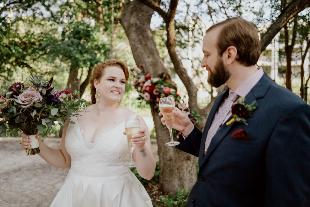 Audrey and Greg sharing a drink photo by Philip Thomas Photography