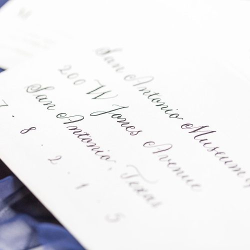Black on White Envelope Calligraphy Copperplate at Kendall Point in Boerne Texas by CalliRosa