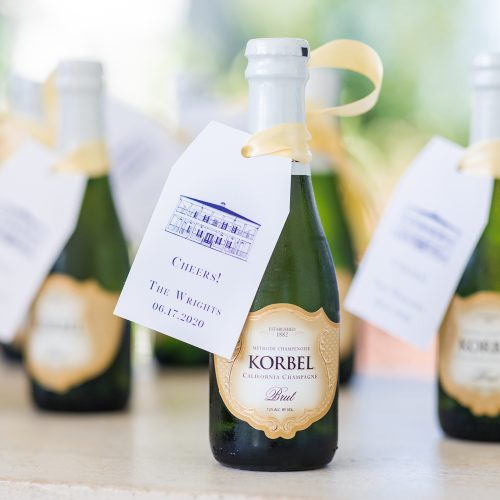 Champagne Tags with Kendall Point venue illustration in Boerne Texas by CalliRosa