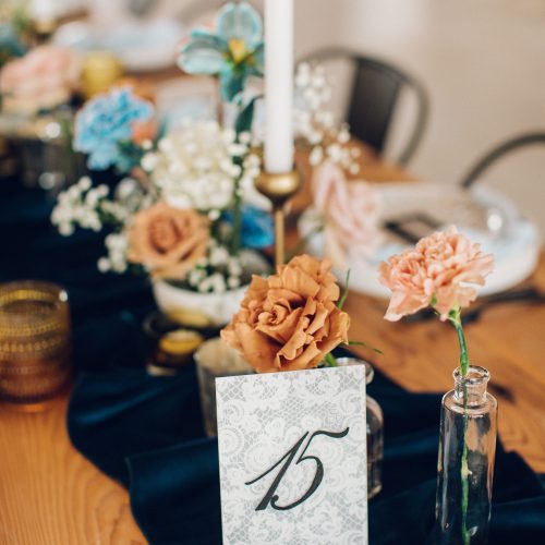 Lace Detail Acrylic Table Number for Fine Art Wedding in Austin by CalliRosa Texas Calligrapher