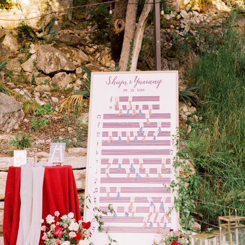 Statement Welcome Sign for Music Inspired Wedding in Spring Branch by CalliRosa Austin Calligrapher